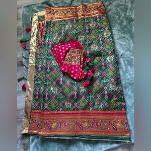 ❤️❤️❤️New patola print with work saree 🌟🔥❤️❤️❤️ never use